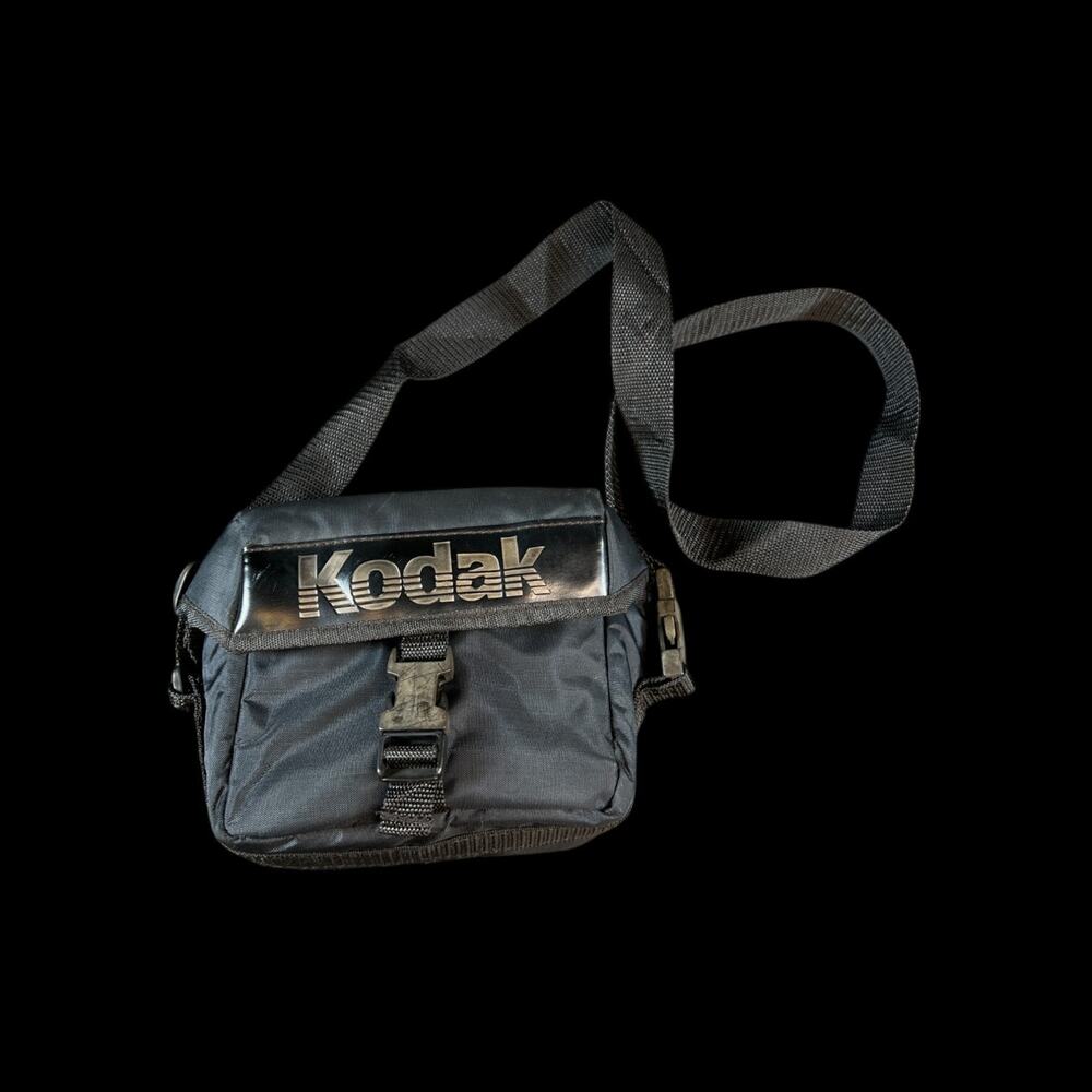 Vintage 80s Kodak Camera Case Black Bag case with Shoulder Strap